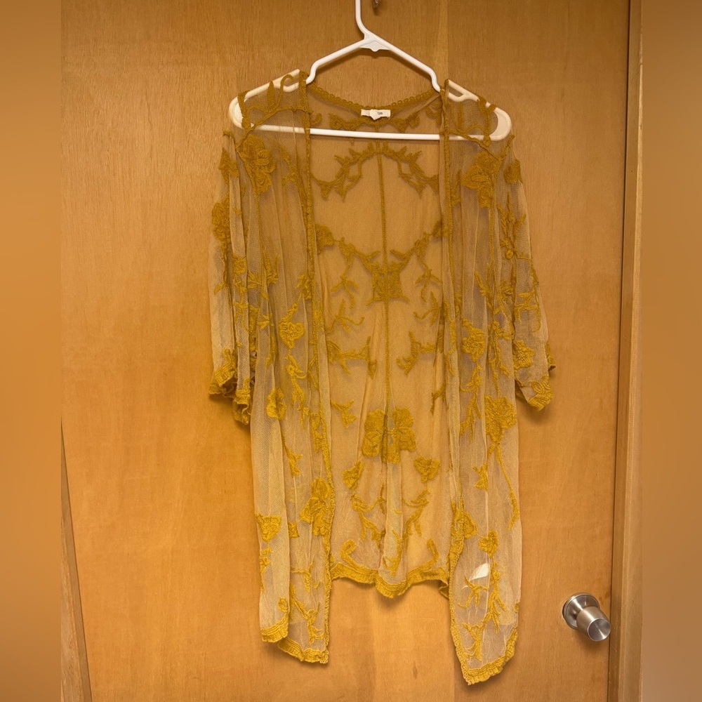 MAURICE'S sheer yellow cardigan​ size 0/1